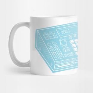 Beat Maker (White Lines + Picton Blue Drop Shadow) Analog / Music Mug